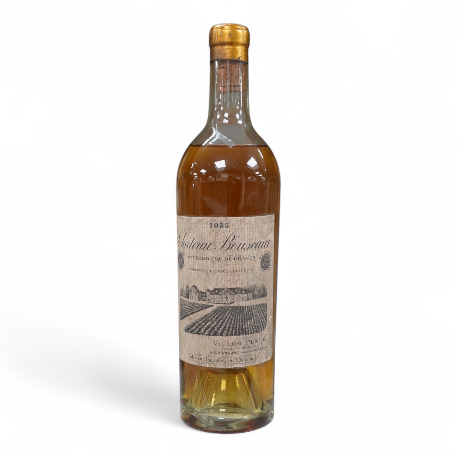 A bottle of Chateau Bouscard, Grand Cru De Graves,1933
